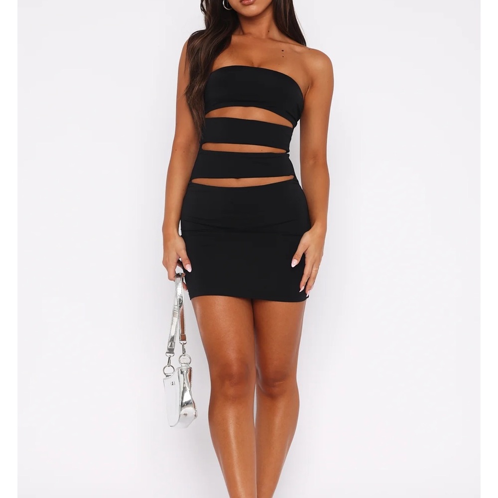 Whitefox Black Cutout Strapless Mini Dress - Picture 1 of 3
